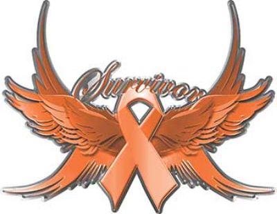 
	Uterine Cancer Survivor Peach Ribbon with Flying Wings Decal
