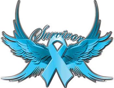
	Esophageal Cancer Survivor Periwinkle Ribbon with Flying Wings Decal
