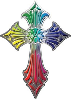 
	Old Style Cross in Rainbow Colors
