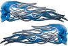 
	New School Street Rod Classic Car Style Evil Shull Flame Stickers / Decal Kit in Blue
