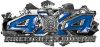
	4x4 Firefighter Edition Ripped Torn Metal Tear Truck Quad or SUV Sticker Set / Decal Kit in Blue

