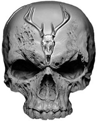 
	Skull Decal / Sticker in Gray with Deer Skull
