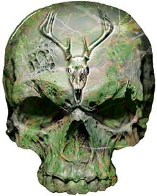 
	Skull Decal / Sticker in Camo with Deer Skull 
