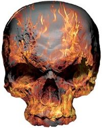 
	Skull Decal / Sticker with Inferno Flames
