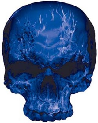 
	Skull Decal / Sticker with Blue Inferno Flames
