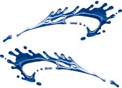 
	Splashed Paint Graphic Decal Set in Blue
