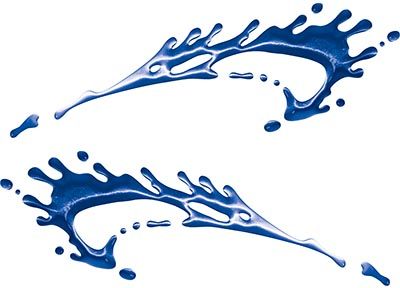 
	Splashed Paint Graphic Decal Set in Blue
