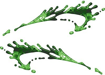 
	Splashed Paint Graphic Decal Set in Inferno Green
