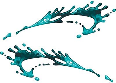 
	Splashed Paint Graphic Decal Set in Inferno Teal
