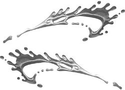 
	Splashed Paint Graphic Decal Set in Silver
