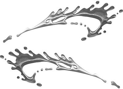 
	Splashed Paint Graphic Decal Set in Silver
