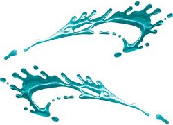 
	Splashed Paint Graphic Decal Set in Teal

