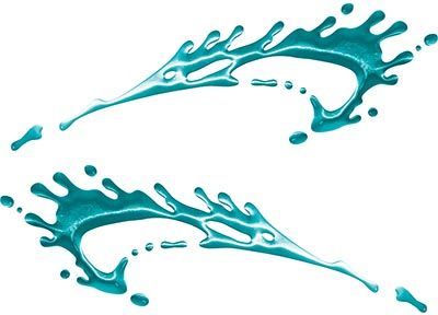 
	Splashed Paint Graphic Decal Set in Teal
