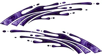 
	Striped Paint Graphic Decal Set in Inferno Purple
