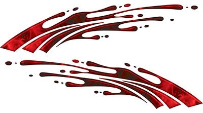 
	Striped Paint Graphic Decal Set in Inferno Red
