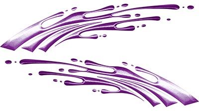 
	Striped Paint Graphic Decal Set in Purple
