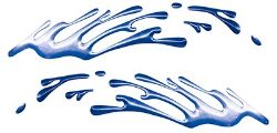 
	Wave Spash Paint Graphic Decal Set in Blue

