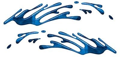 
	Wave Spash Paint Graphic Decal Set in Blue Camouflage
