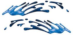 
	Wave Spash Paint Graphic Decal Set in Inferno Blue
