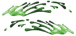 
	Wave Spash Paint Graphic Decal Set in Inferno Green
