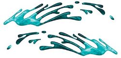 
	Wave Spash Paint Graphic Decal Set in Inferno Teal
