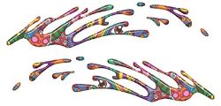 
	Wave Spash Paint Graphic Decal Set in Psychedelic Art
