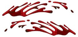 
	Wave Spash Paint Graphic Decal Set in Red
