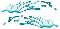 
	Wave Spash Paint Graphic Decal Set in Teal
