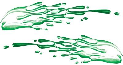 
	Thin Spash Paint Graphic Decal Set in Green
