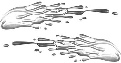 
	Thin Spash Paint Graphic Decal Set in Silver
