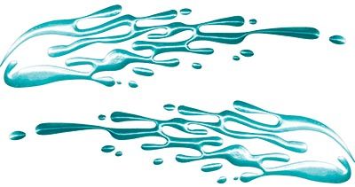 
	Thin Spash Paint Graphic Decal Set in Teal
