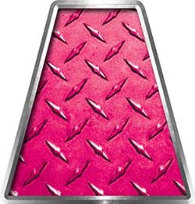 Fire Fighter, EMS, Rescue Helmet Tetrahedron Decal Reflective in Pink Diamond Plate