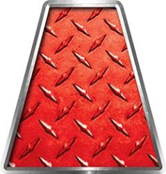 Fire Fighter, EMS, Rescue Helmet Tetrahedron Decal Reflective in Red Diamond Plate
