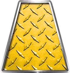 Fire Fighter, EMS, Rescue Helmet Tetrahedron Decal Reflective in Yellow Diamond Plate