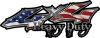 
	Heavy Duty Twisted Series 4x4 Truck Bedside or Fender Emblem Decals with American Flag
