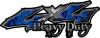 
	Heavy Duty Twisted Series 4x4 Truck Bedside or Fender Emblem Decals with Inferno Blue Flames
