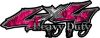 
	Heavy Duty Twisted Series 4x4 Truck Bedside or Fender Emblem Decals with Inferno Pink Flames
