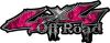 
	Off Road Twisted Series 4x4 Truck Bedside or Fender Emblem Decals with Inferno Pink Flames
