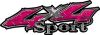  
	Sport Twisted Series 4x4 Truck Bedside or Fender Emblem Decals in Diamond Plate Pink 
