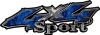  
	Sport Twisted Series 4x4 Truck Bedside or Fender Emblem Decals with Inferno Blue Flames 
