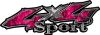  
	Sport Twisted Series 4x4 Truck Bedside or Fender Emblem Decals with Inferno Pink Flames 

