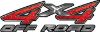 
	4x4 Off Road ATV Truck or SUV Decals in Red Diamond Plate
