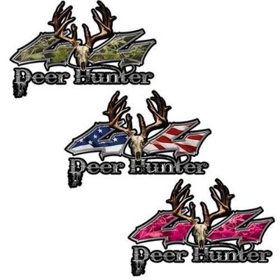 4x4 Deer Hunter Decals with Deer Skulls - Twisted Series