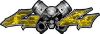 
	Twin Piston with Crazy Skull 4x4 ATV Truck or SUV Decals in Yellow Camouflage
