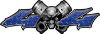 
	Twin Piston with Crazy Skull 4x4 ATV Truck or SUV Decals in Blue Diamond Plate

