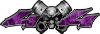 
	Twin Piston with Crazy Skull 4x4 ATV Truck or SUV Decals in Purple Inferno Flames

