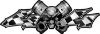 
	Twin Piston with Crazy Skull 4x4 ATV Truck or SUV Decals with Checkered Racing Victory Flag
