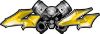 
	Twin Piston with Crazy Skull 4x4 ATV Truck or SUV Decals in Yellow
