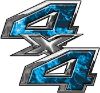 
	4x4 ATV Truck or SUV Bedside or Fender Decals in Blue Inferno Flames
