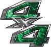 
	4x4 ATV Truck or SUV Bedside or Fender Decals in Green Inferno Flames
